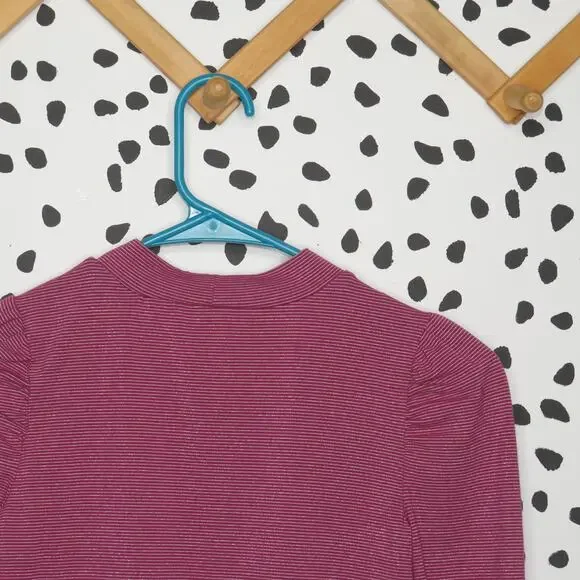 Oshkosh Metallic Striped Girls Mock Neck Long Sleeve Shirt - Picture 4 of 7